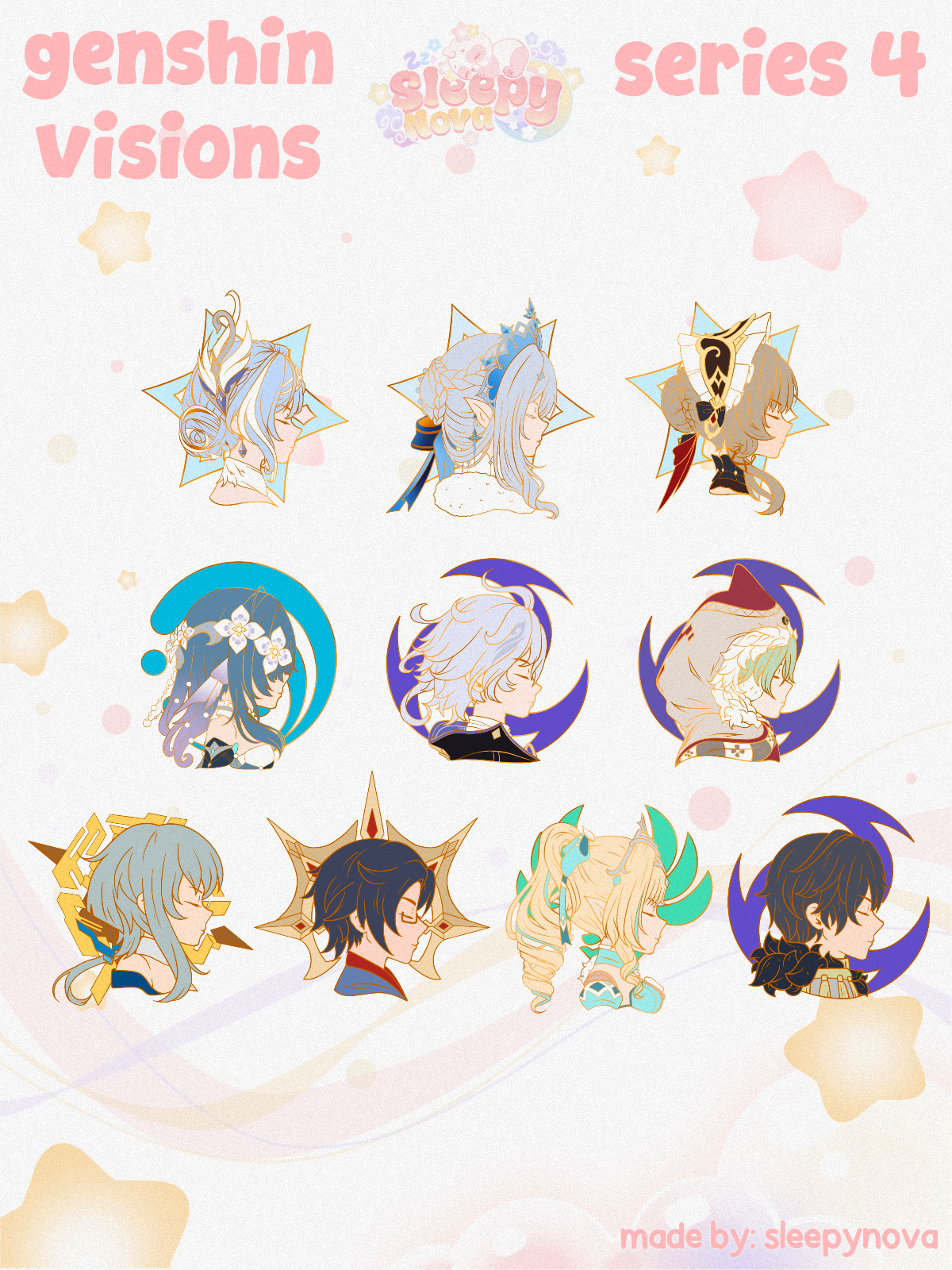 PREORDER!! Genshin Visions Pins Series 4