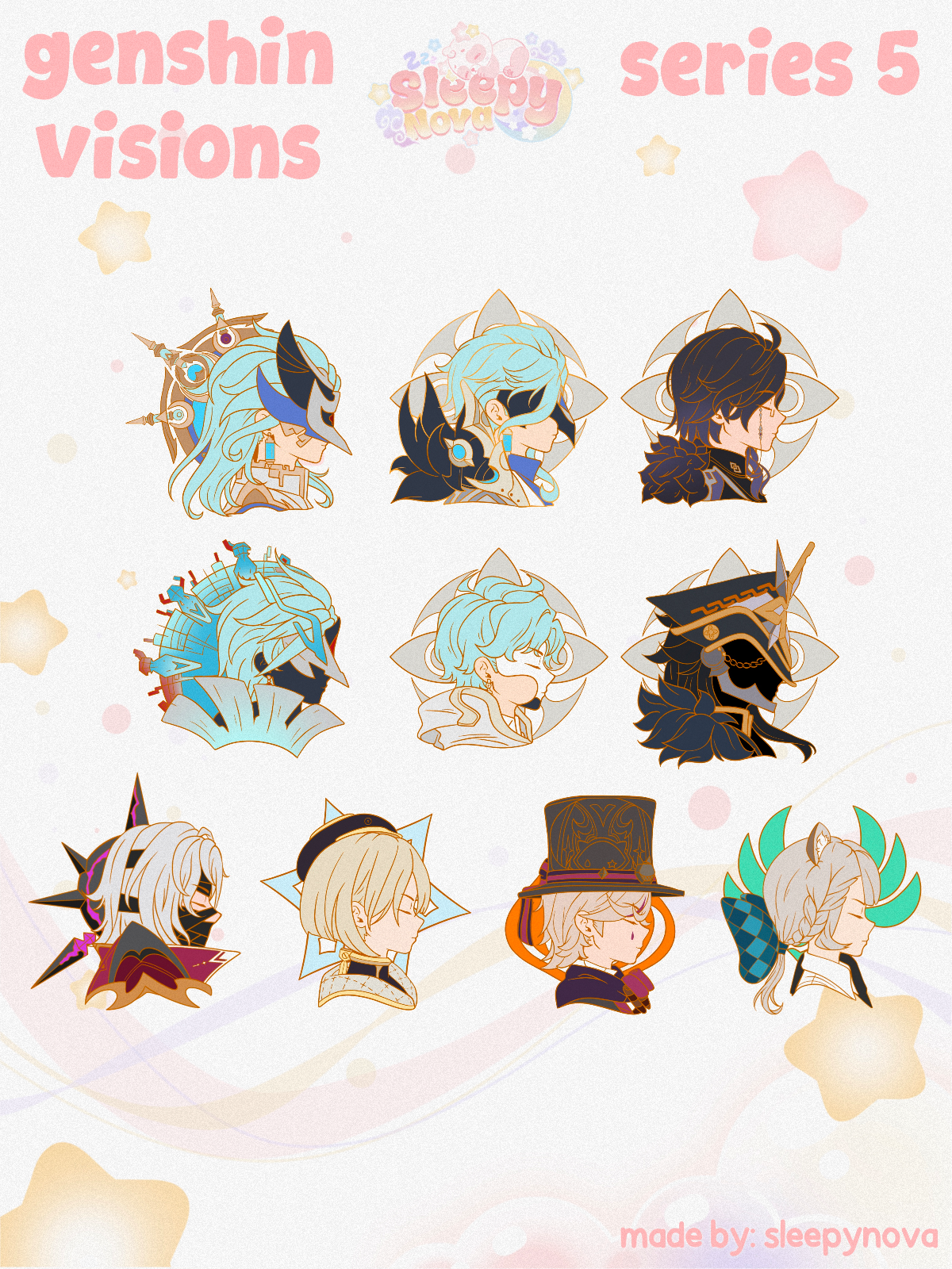 PREORDER!! Genshin Visions Pins Series 5